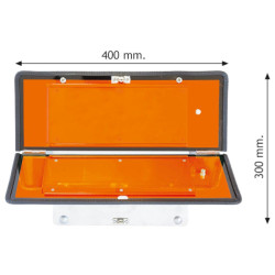 Pannello ADR portanumeri pieghevole orizzontale per numeri 70x118 mm - 40x30 cm Pannello ADR portanumeri pieghevole orizzontale per numeri 70x118 mm - 40x30 cm