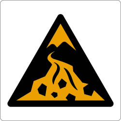 Attenzione; zona di colata detritica Attenzione; zona di colata detritica