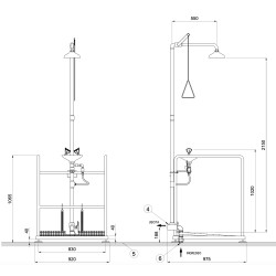 Doccia di emergenza a pavimento con sistema autodrenante Oculus Doccia di emergenza a pavimento con sistema autodrenante Oculus