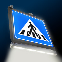 Segnale luminoso a Led per passaggi pedonali con barra di illuminazione