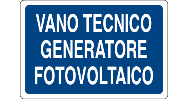 PIXLEMON Cartello Alluminio VANO TECNICO GENERATORE FOTOVOLTAICO – 18x12 Cm Con Adesivo Luminescente