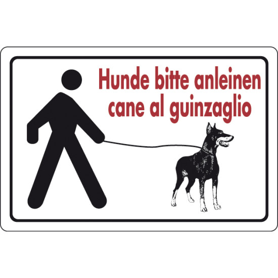 Hunde bitte anleinen cane al guinzaglio