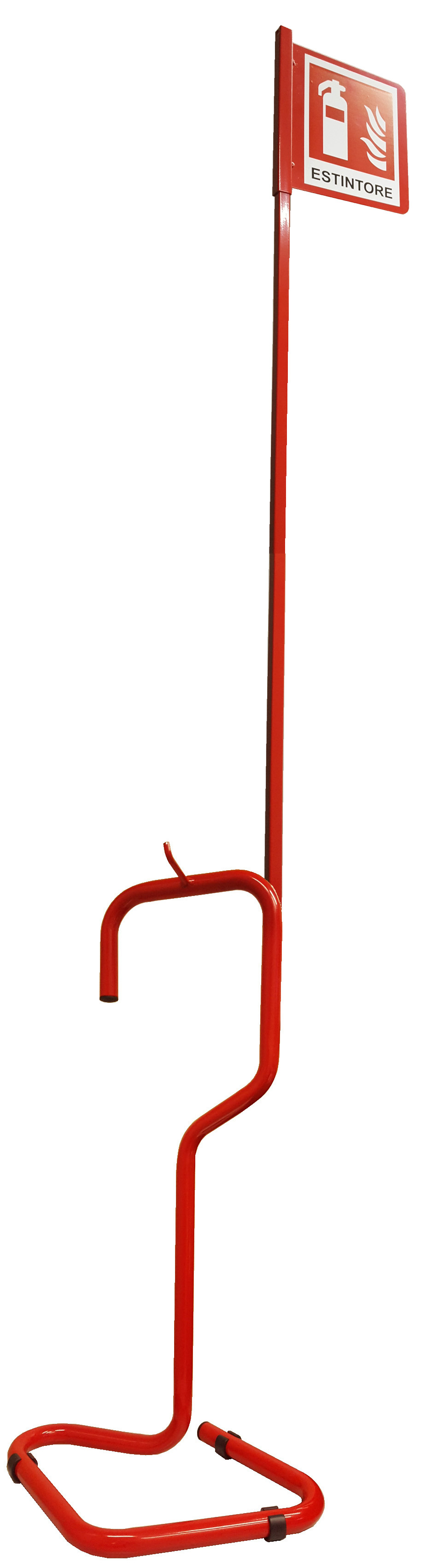 Piantana Porta Estintore Completa Rossa - Con Base, Asta E Cartello - Altezza 100cm - Foto 2