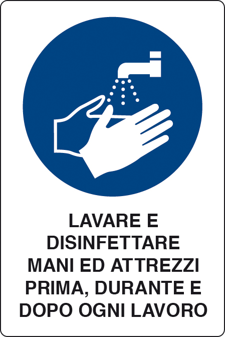 Adesivo "Si Prega Di Disinfettare Le Mani" 15x10 Cm - Made In Germany, Resistente UV, Per Esterni/Interni, Melis Folienwerkstatt - 2