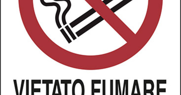 Vsafety Cartello Vietato Fumare 150x200 Mm - Plastica Resistente, Norme EN ISO 7010, Verticale, Nero/Rosso - 2