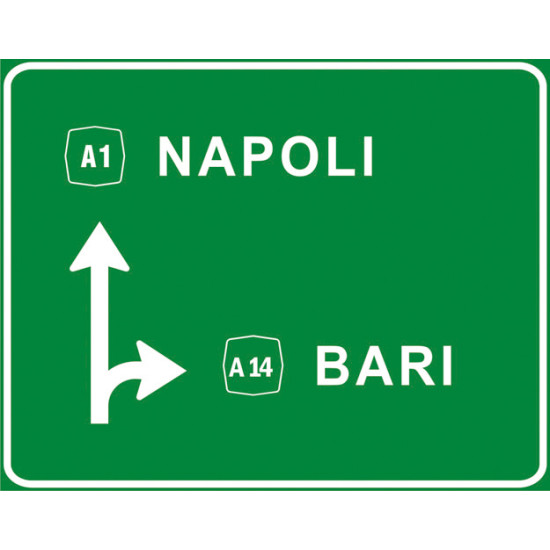 Segnale di preavviso di intersezione per diramazione autostradale