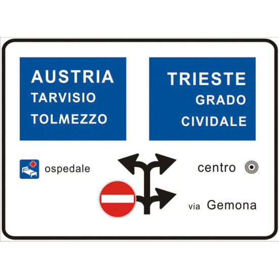 Segnale di preavviso di intersezioni ravvicinate urbane
