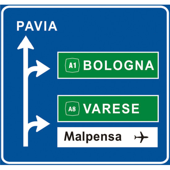 Segnale di preavviso di intersezioni ravvicinate extraurbane
