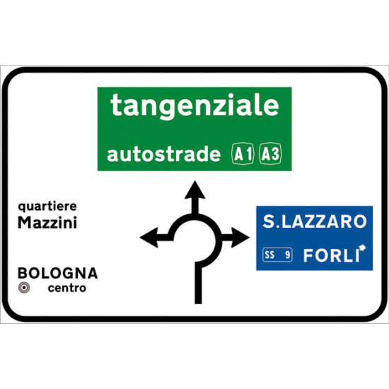 Segnale di preavviso di intersezione urbana rotatoria