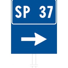 Numero identificazione strada provinciale + freccia con funzione di direzione