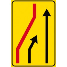 Segnale di corsia chiusa (chiusura corsia di sinistra)