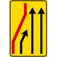 Segnale di corsia chiusa (chiusura corsia di sinistra)