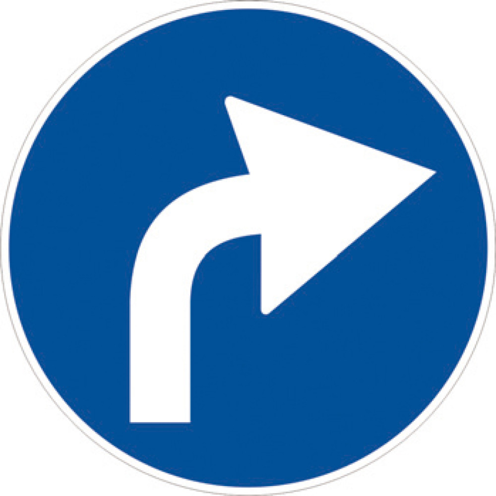 Preavviso Di Direzione Obbligatoria A Destra Preavviso Di Direzione Obbligatoria A Destra