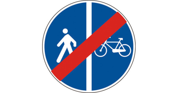 Fine Della Pista Ciclabile Contigua Al Marciapiede